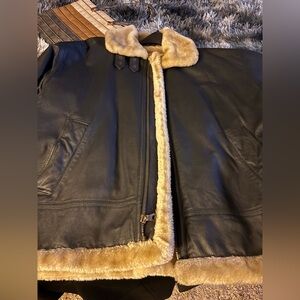 Dimension NY , Black leather men’s coat